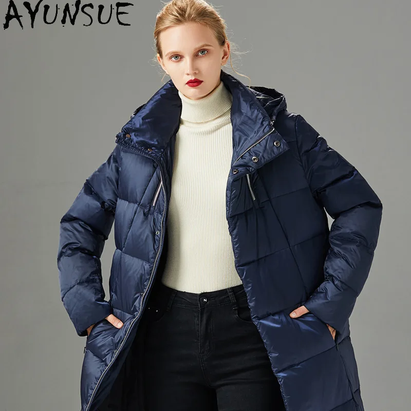 Long Down Jackets Womens Winter Coat Women Parkas 90% Duck Down Jacket Women 2020 Warm Fashion Puffer Coat Hooded 1990344 KJ5882