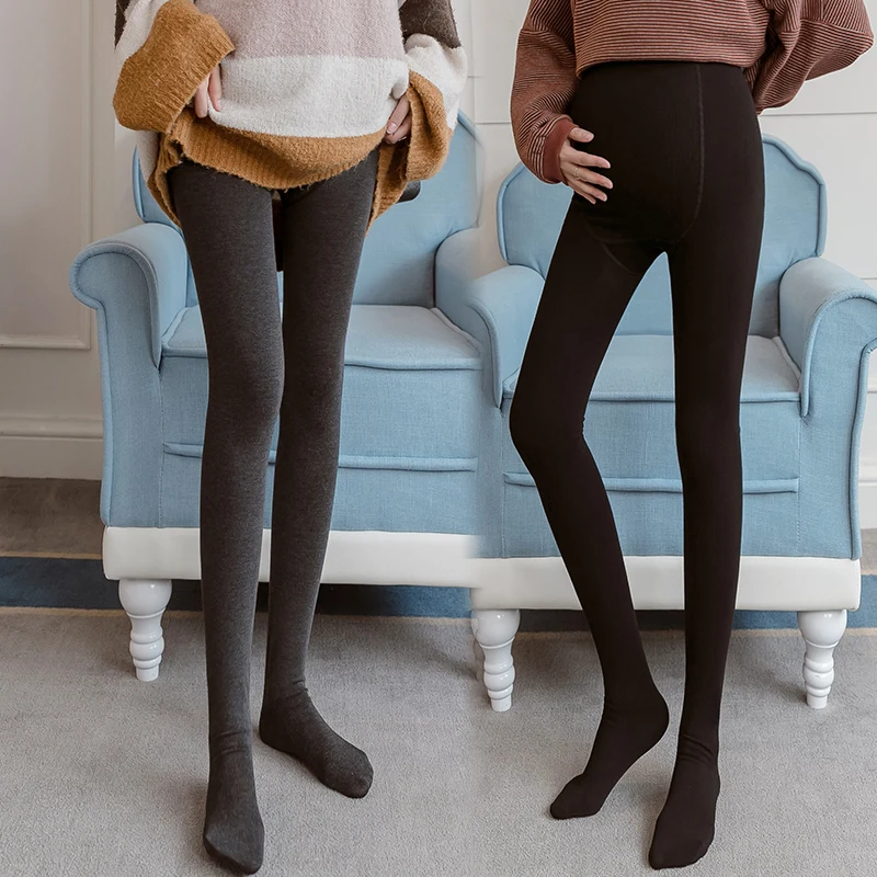 1715# Autumn Cotton Maternity Tights High Waist Belly Pantyhose Clothes for Pregnant Women Casual Pregnancy Bottoming Legging