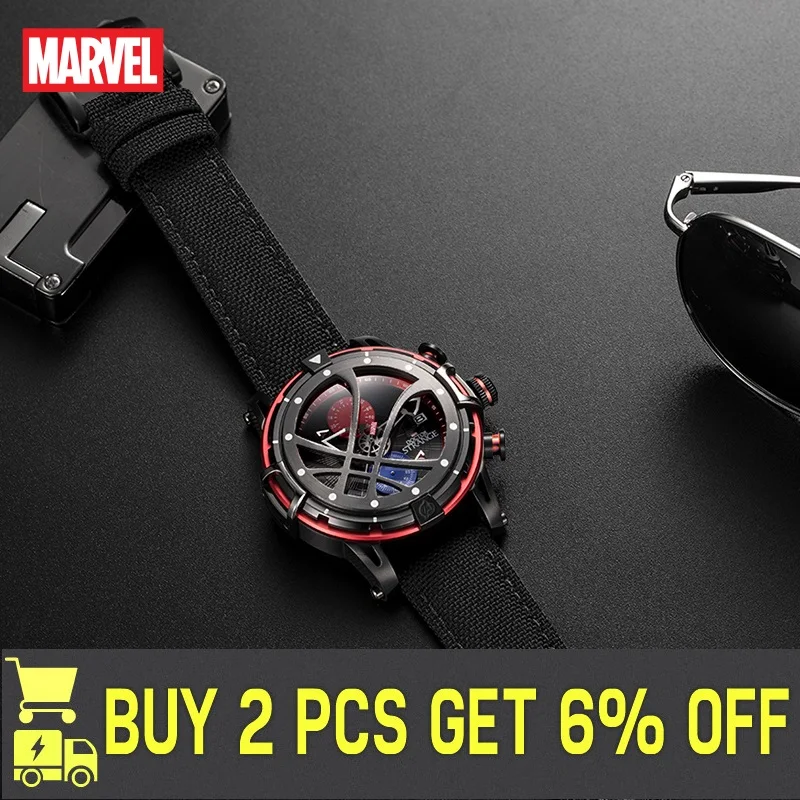 Disney Original Marvel Doctor Strange Men Casual Quart Wristwatches Eye Of Agamotto New Multiple Time Zone  Relogio Masculino