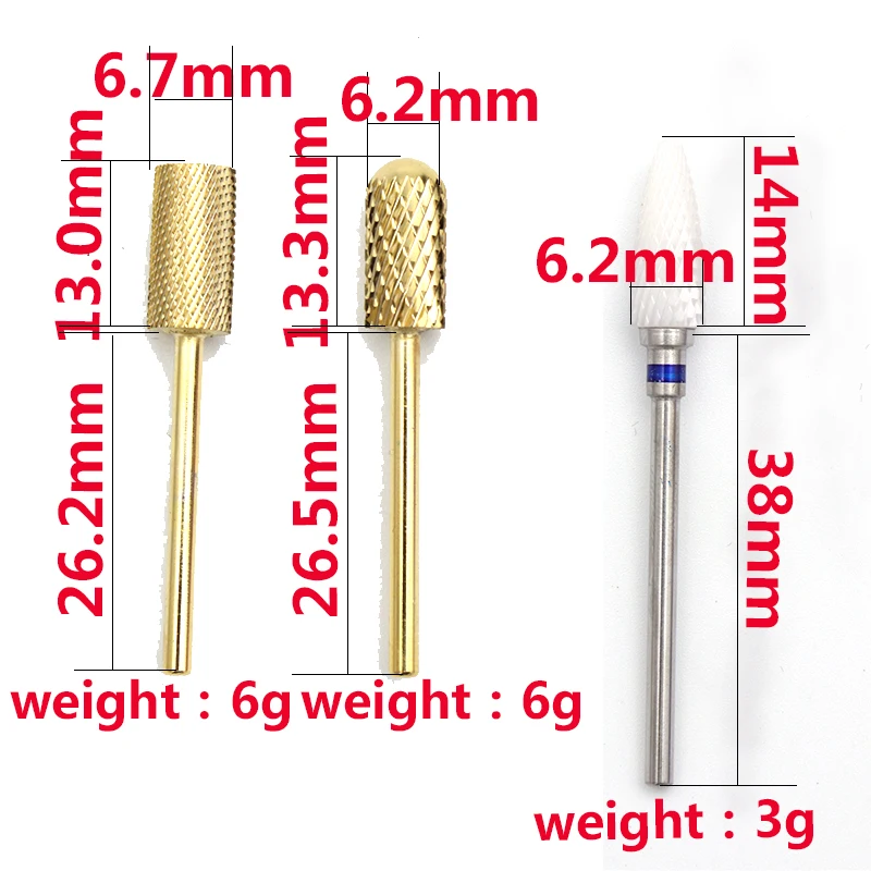 7pcs Tungsten Steel Ceramics Nail Grinding Head Milling Manicure Cutter Pedicure Machine Sander Drill Bit Device Electric Tools