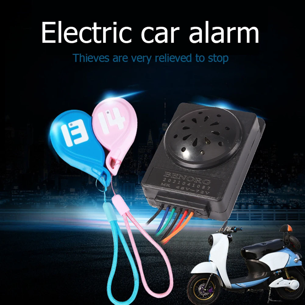 36V/48V/60V/72V Electric Scooter Anti-theft Lock Alarm Security System Smart Induction with Remote Control Scooters Accessories