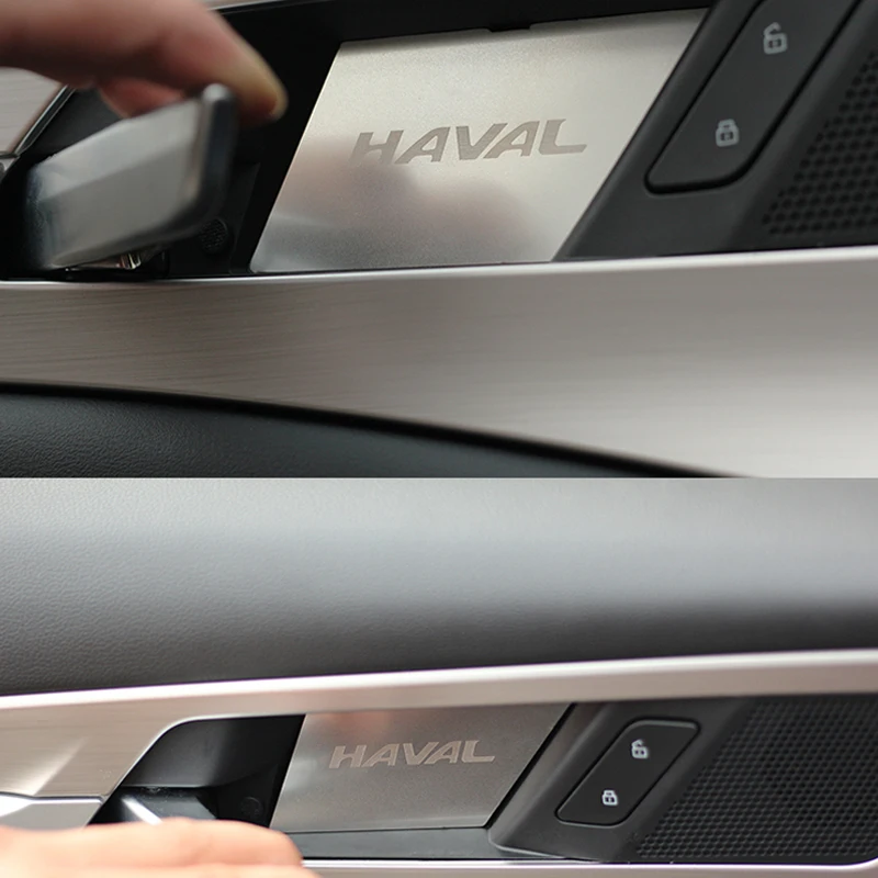 Car Interior Door Handle Bowl Trim Cover Sticker Decoration Control Panel Auto Accessories For Haval F7 F7x Stainless Steel