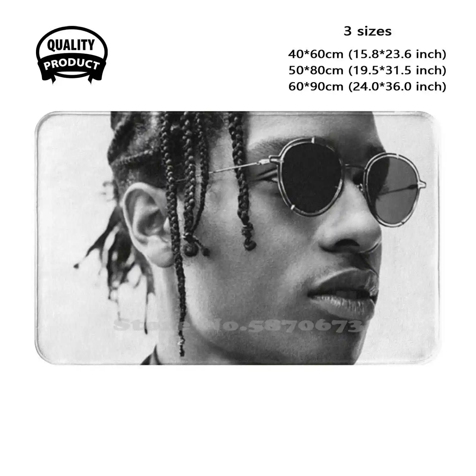 Black And White Rocky Soft Cushion Home Carpet Door Mat Car Rug Hip Hop Music Cool Rap Trend