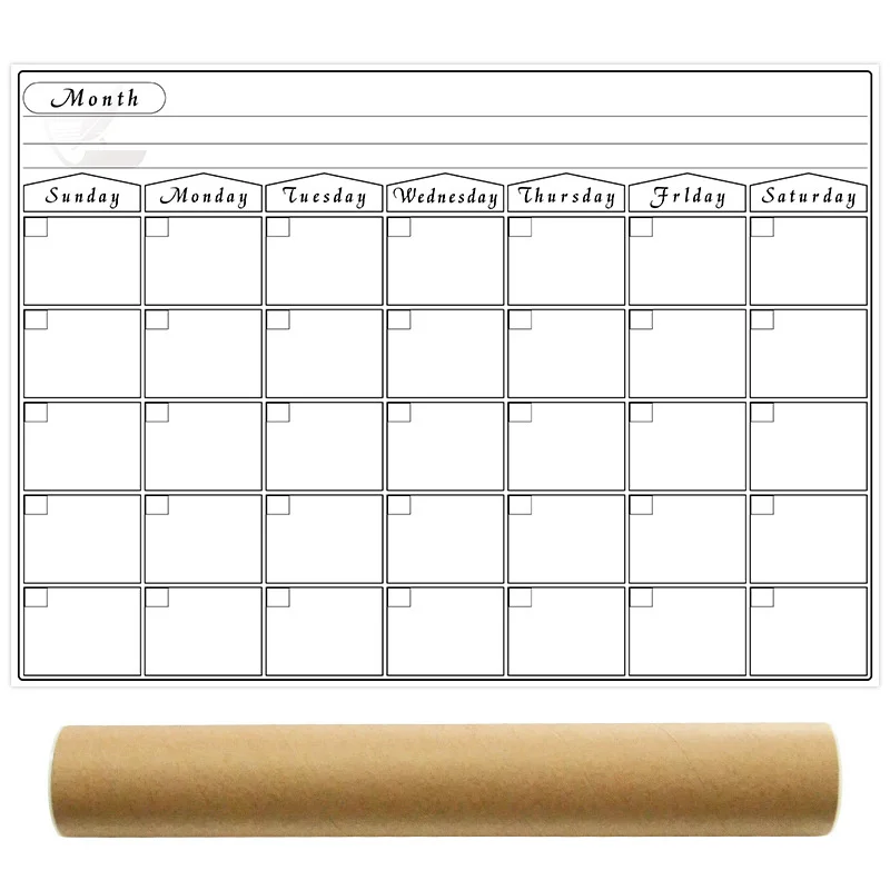 Whiteboard Rewritable Calendar Sticker Set Weekly And Monthly Planner Removable Magnetic Message Board Refrigerator Sticker