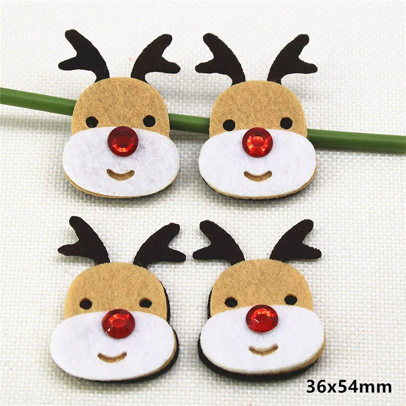 Non-woven Cloth Sequins patches Christmas tree/snowman/Cane/reindeer Appliques for clothes Sewing Supplies DIY craft ornament