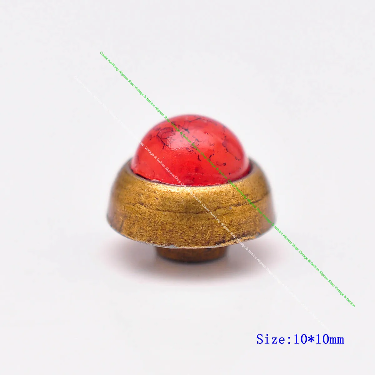 30Pcs 10mm Brass Plated Red Turquoise Rivet Stud Spot Leathercraft Belt Accessories Handbag Wallet Shoes Concho Screwback