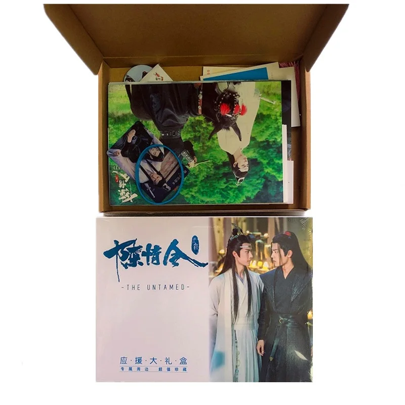 New The Untamed Chen Qing Ling Xiao Zhan, Wang Yibo Star Figure Gift Box Notebook Postcard Poster Sticker Fans Gift