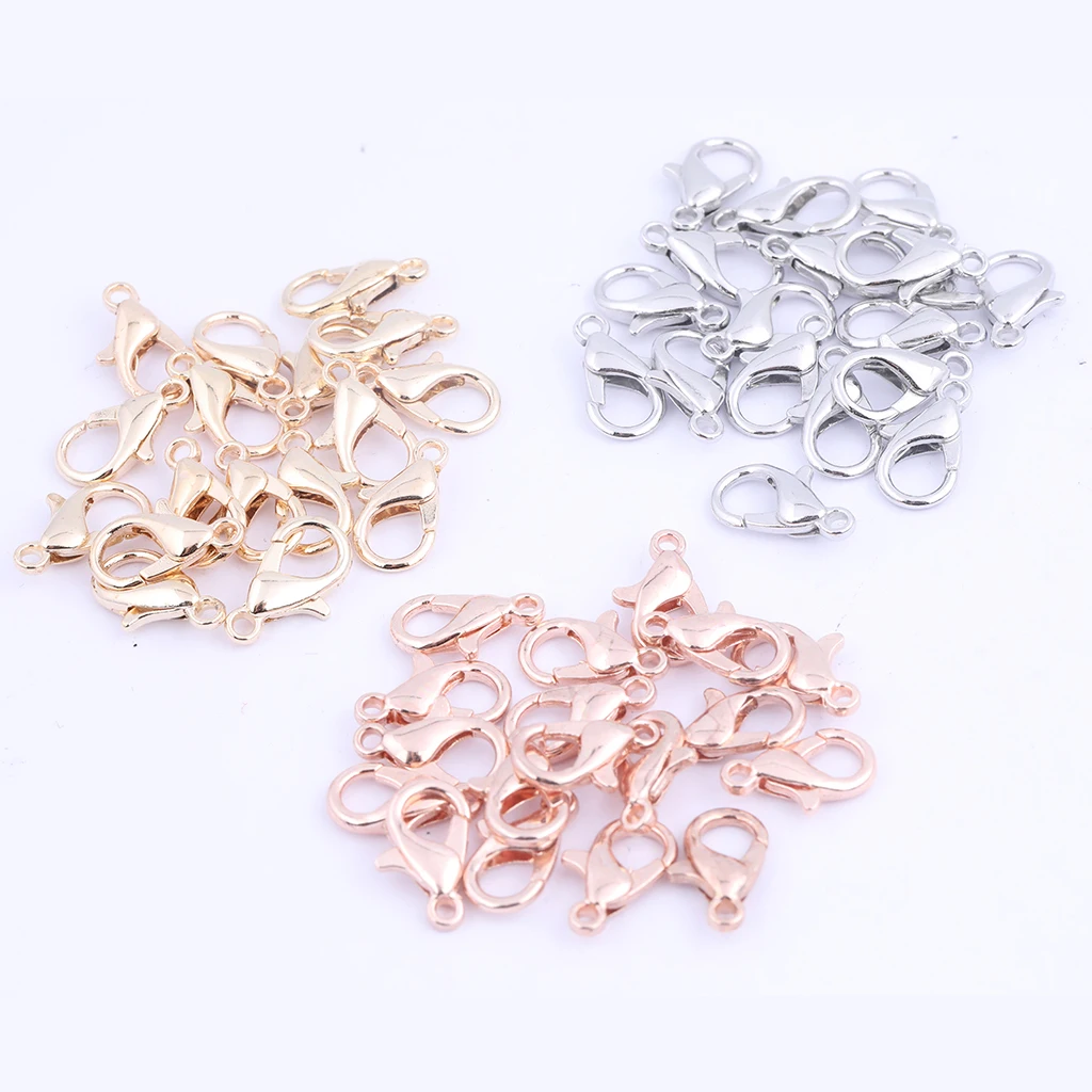 

100pcs 12x6mm Metal Lobster Clasp Diy Bracelet Jewelry Making Findings