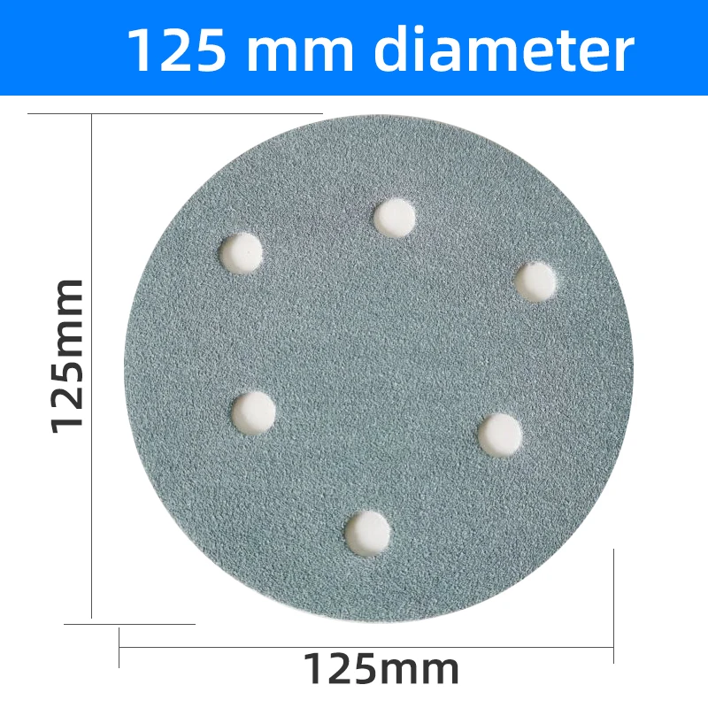 

5 Inch 6-Holes Grit 80-400 Light Blue Dry Sanding Paper Discs for Hook & Loop Festool Sanding Pad Sander Accessories