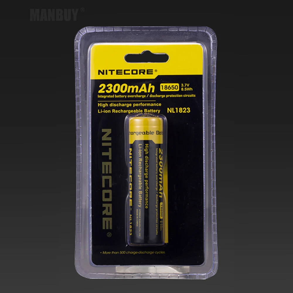 Top Sales NITECORE NL1823 NL183 18650 2300mAh 8.5Wh High Discharge Performance Li-ion Protected Rechargeable Battery Button