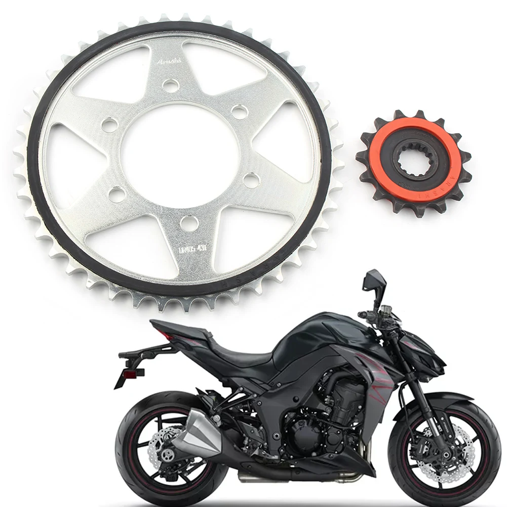 Motorcycle Front 15T & Rear 43T Sprockets Engine Chain Drive Sprocket For Kawasaki Z 1000 2014 2015 2016 / Z1000 14 15 16