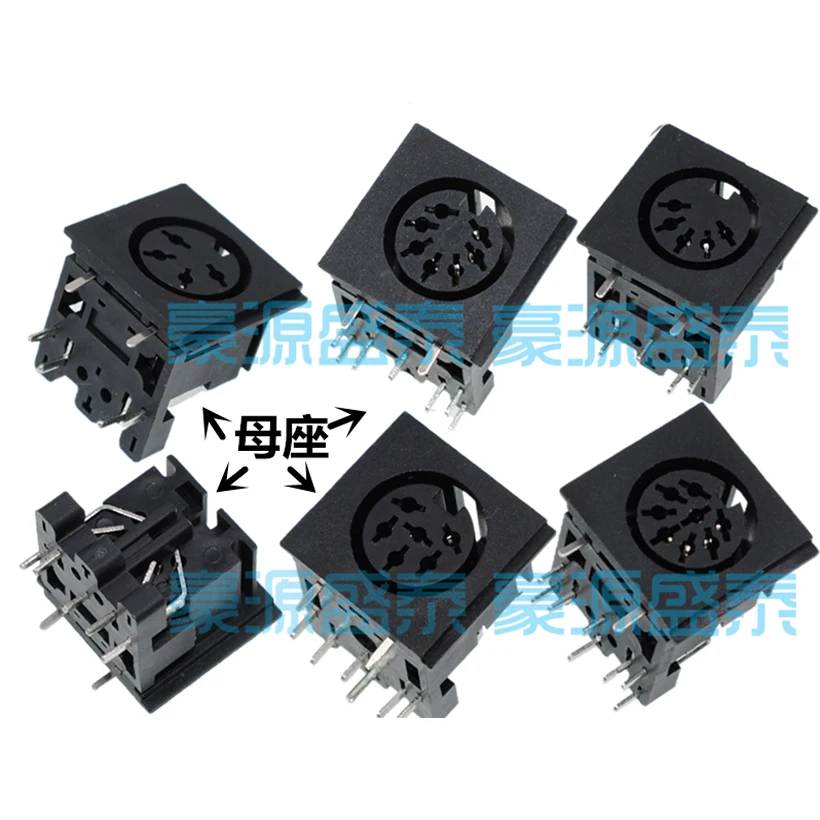 

50PCS/Lot Big S Terminal DIN4/DIN5/DIN6/DIN7/DIN8 Female Socket Connector 4P/5P/6P/7P/8P PCB Panel Mount