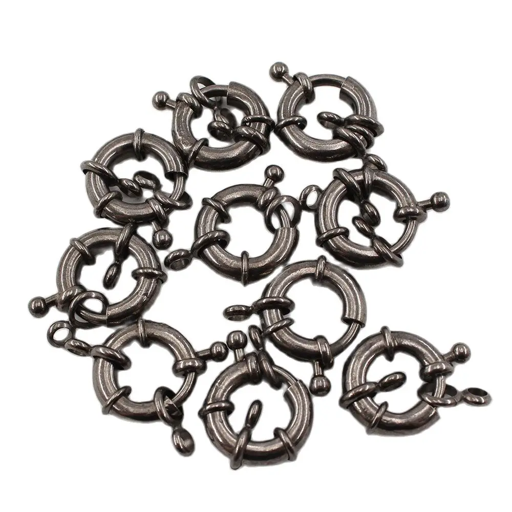 

APDGG 10 Pcs 19MM Moon Circle Copper Gunmetal Gold Plated Clasps For Pearl Bracelets Necklaces Making DIY Craft Accessories