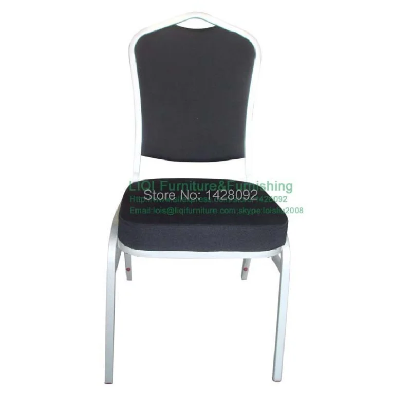 Wholesale Quality Strong Stackable Black Metal Hotel Chairs LQ-T1030B