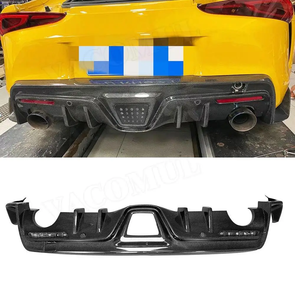 

VACOMUL Carbon Fiber/FRP Prime Car Accessorise Rear Bumper Lip Diffuser with Lamp For Toyota Supra 2019 2020 Auto Car Styling