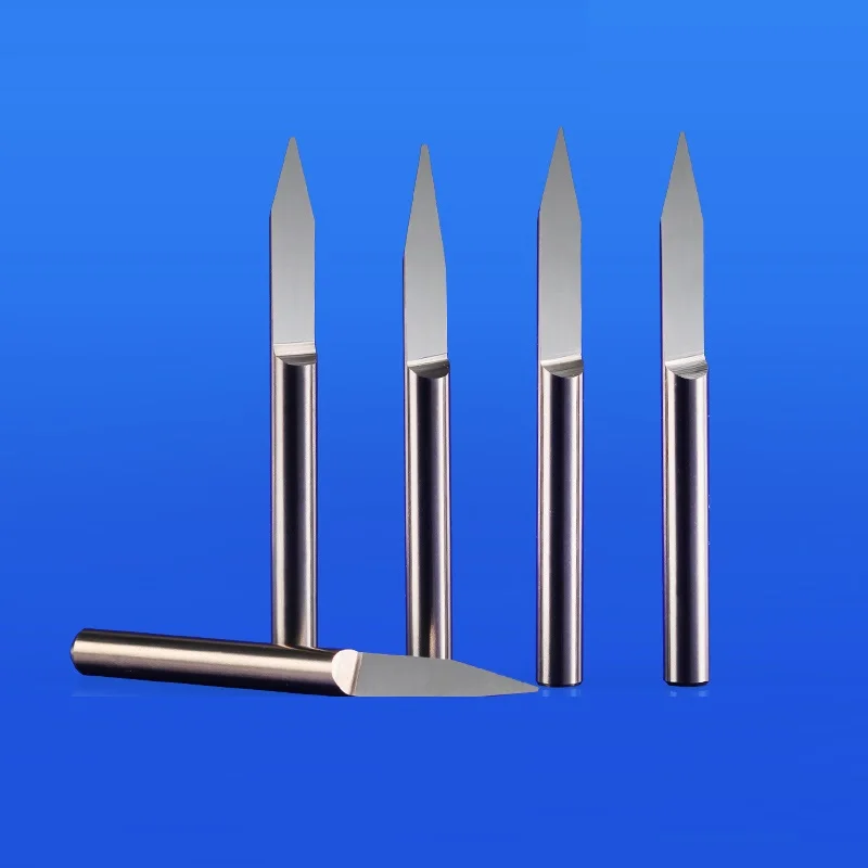 Cuchillo afilado de fondo plano de 3.175mm, cuchillo afilado cónico extendido, herramienta de máquina de grabado de computadora CNC en relieve