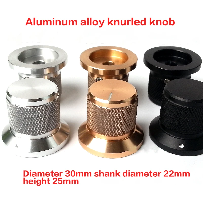 

30*22*25mm potentiometer volume tone audio amplifier chassis knob DIY pure aluminum alloy solid knurled knob