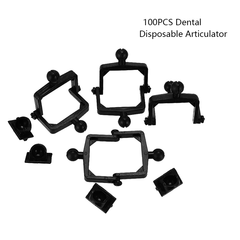 

100pcs/Lot Plastic Disposable Dental Articulator Holder Mouth Bite Holder Dental Articulator Black Study Lab Oral Care Tool