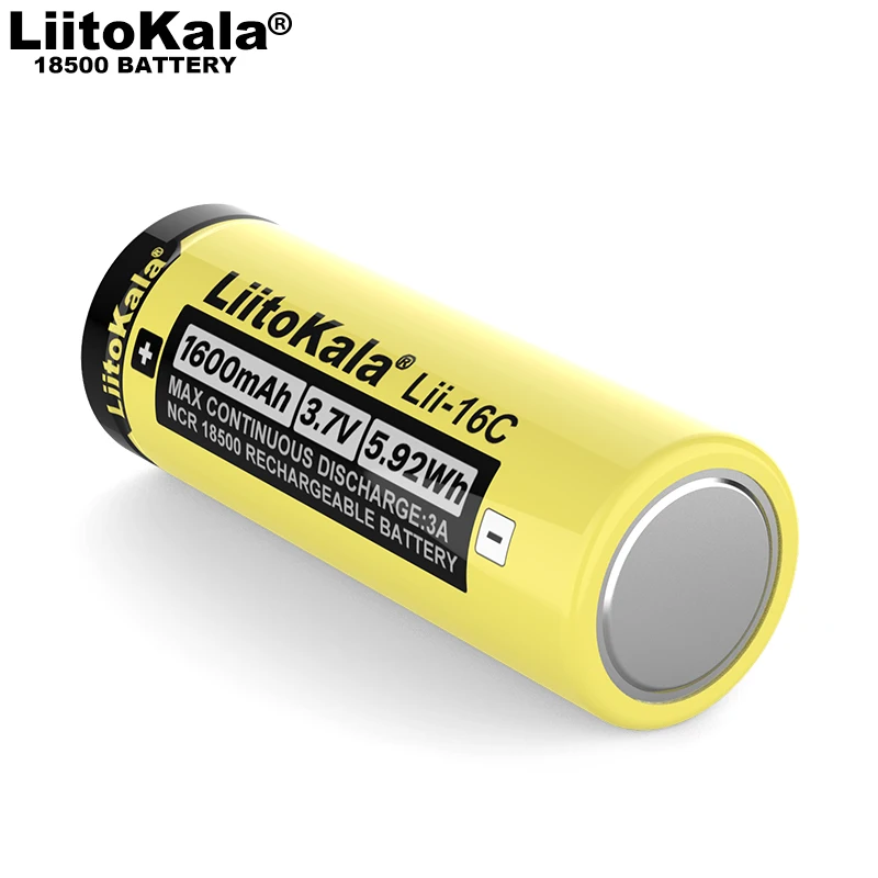 NEW LiitoKala Lii-16C 18500 1600mAh 3.7 V Rechargeable battery Recarregavel lithium ion battery for LED flashlight