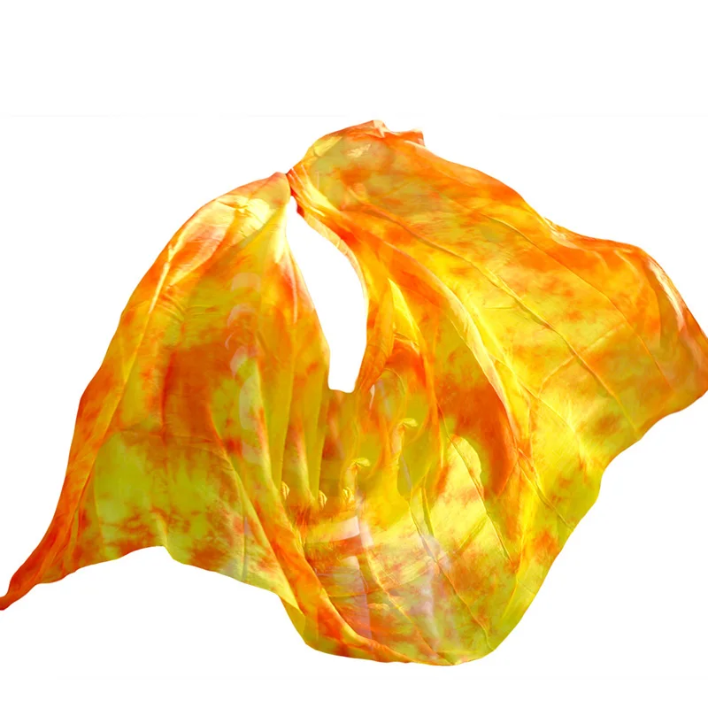 Customized 100% Real Chinese Silk Belly Dance Veil  Pure Natural Shawl Women Scarf Costume Accessory Handmade Dyed Silk Veil