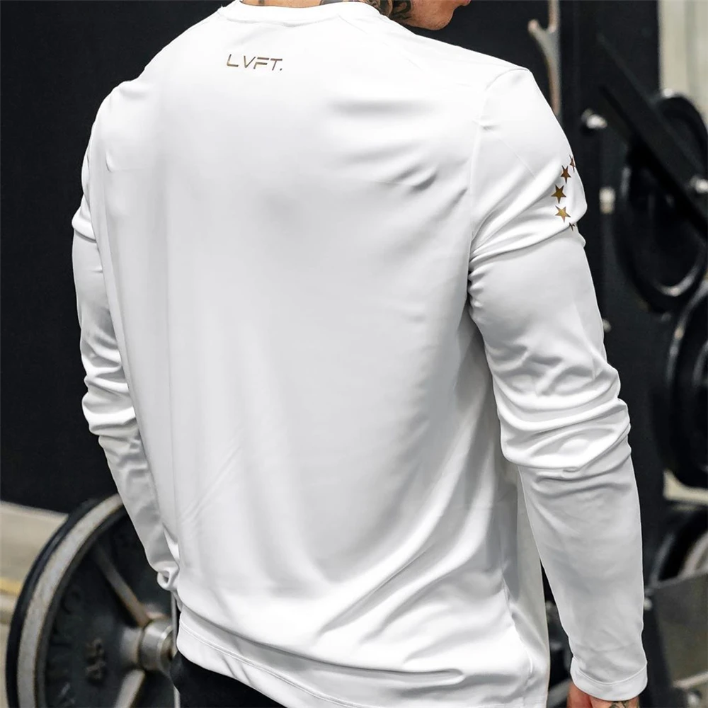 New Sports Long-Sleeved Round Neck Quick-Drying Men\'s T-SHIRTS Tight Running Basketball Training Suit Athletic Goods Tee