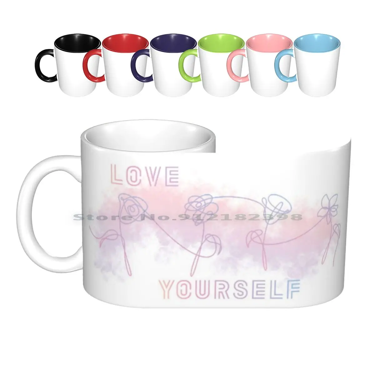 - Love Yourself-Accessories Ceramic Mugs Coffee Cups Milk Tea Mug Beyond The Scene Kpop Rap Monster Jimin Namjoon Jin Taehyung