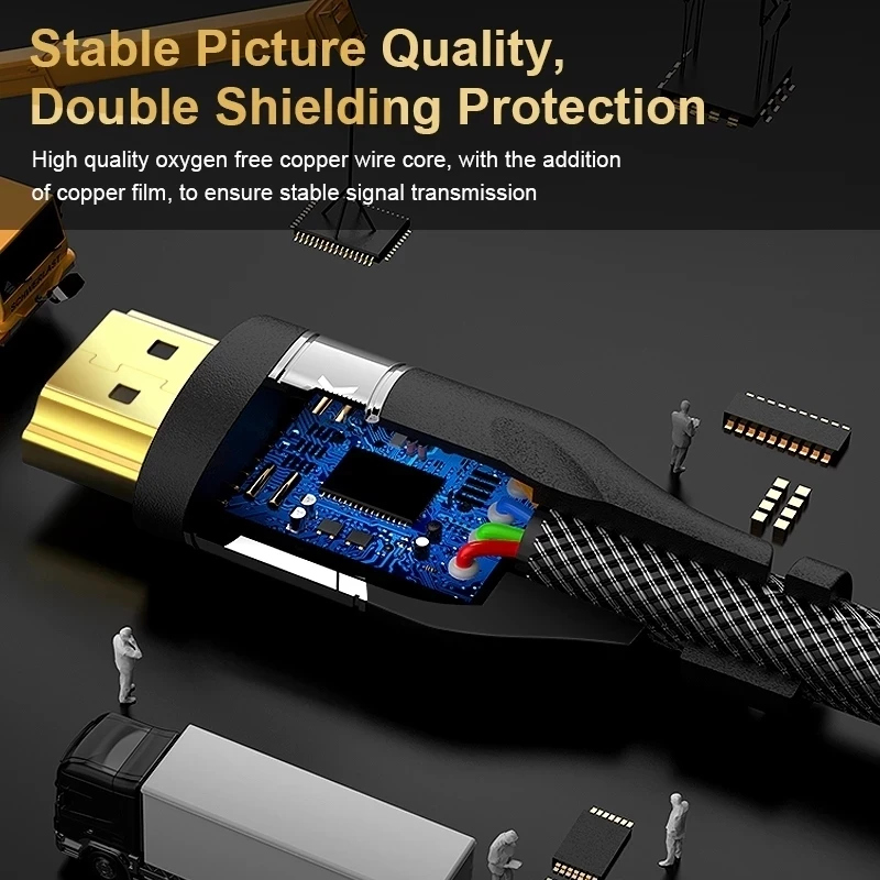 HDCP 2.2 Super 8K HDMI-compatible Cable video cable Ultra Speed 8K @60HZ 4K @120HZ 48Gbps UHD HDR 3D For  HD Splitter TV Box PS5