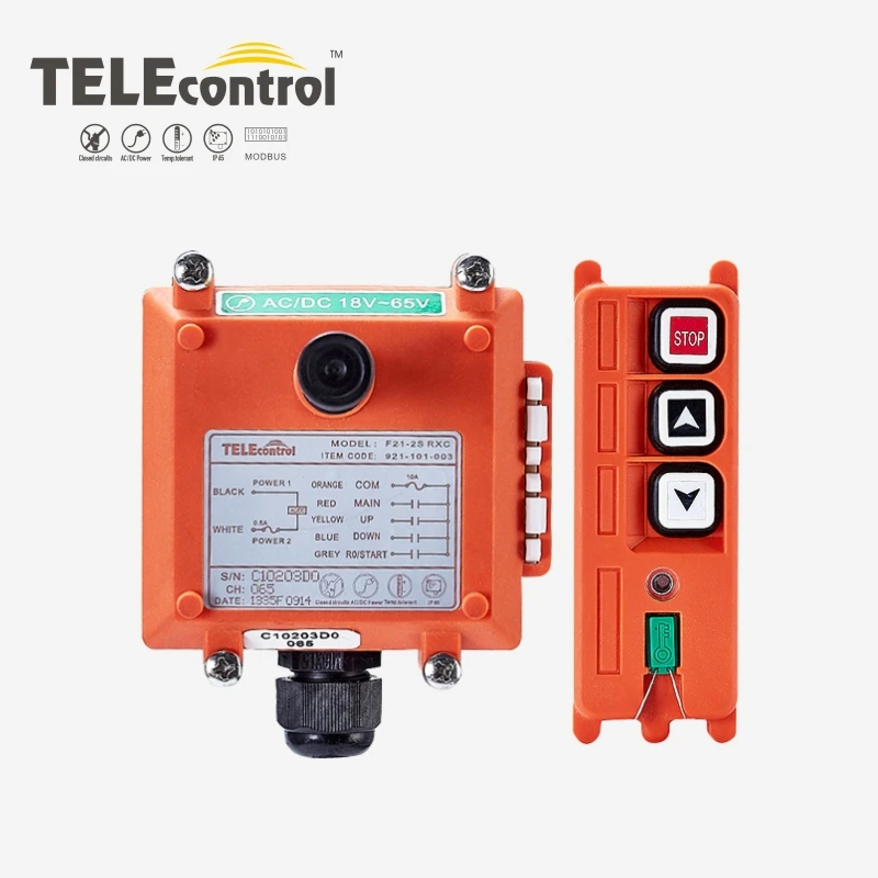 

Free Shipping Universal Telecontrol UTING TELECRANE F21-2S Wireless Remote Control Single Speed Buttons for Winch Overhead Crane