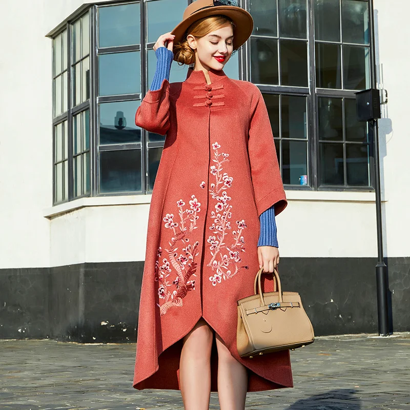 

Winter Coat Women Real Wool Coat Female Elegant Double Side Coat Women Long Alpaca Jacket Manteau Femme 89520