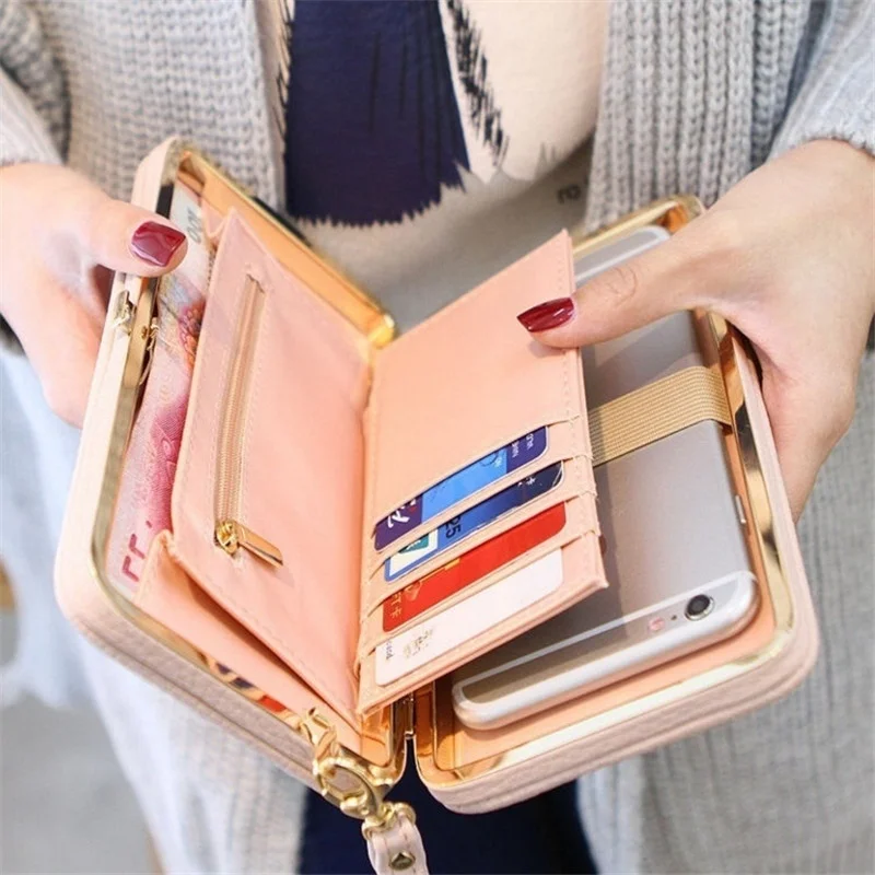 Wallet Female Women's Wallet Snap Coin Purse Phone Bag Bow Multi-card Bit Card Holder Purse Women Luxury  Billetera Mujer