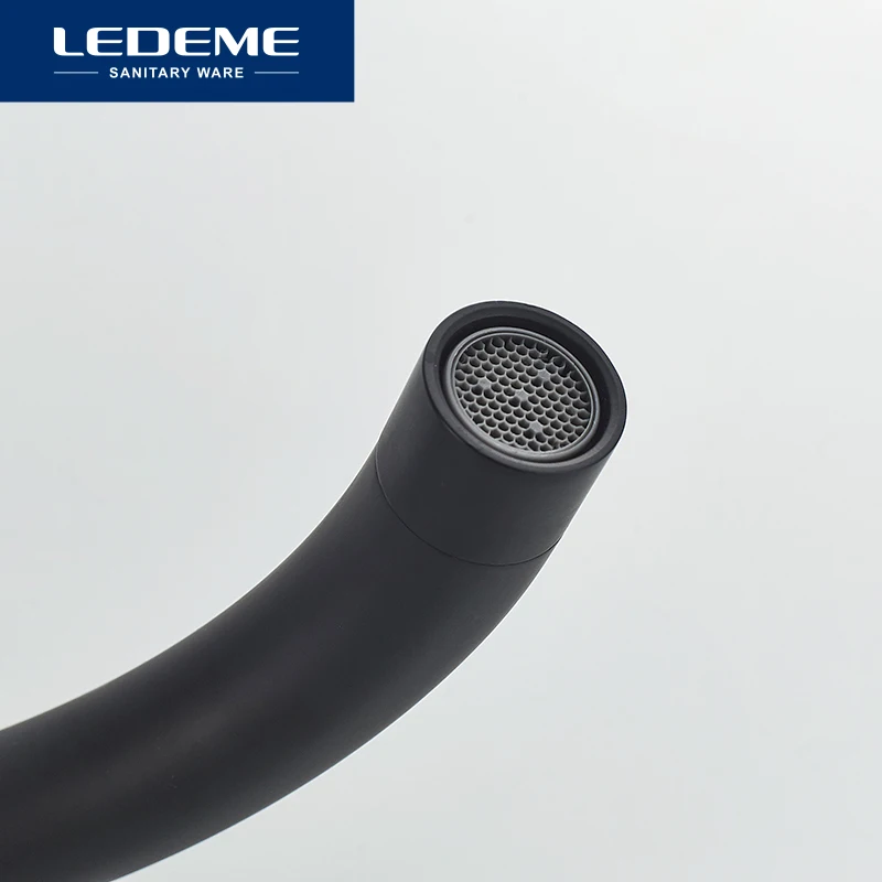 LEDEME Kitchen Faucet Outlet Pipe Tap 360 Degree Rotation Curved Classic Kitchen Sink Faucets Water Mixer Faucets Taps L4299