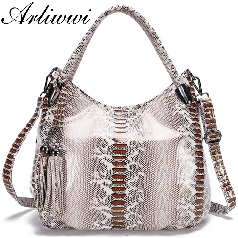 New Large Shiny Serpentine Pattern Embossed PU Leather Lady Shoulder Bags Fashion Animal Print Crossbody Handbags For Women