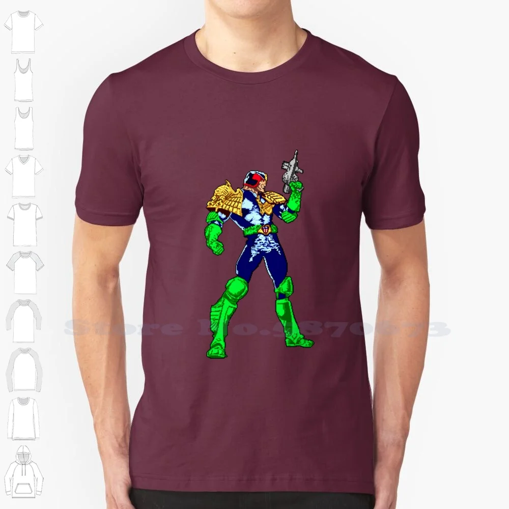 Judge Dredd Pixel Art 100% Cotton T-Shirt Judge Dredd Pixel Art