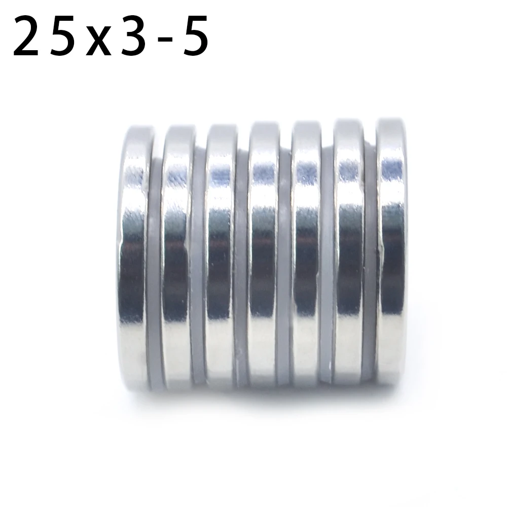 1/2/5/10/20 Pcs 25x3-5 Round NdFeB Neodymium Magnet N35 Super Powerful Small imanes Permanent Magnetic Disc 25x3 Hole 5