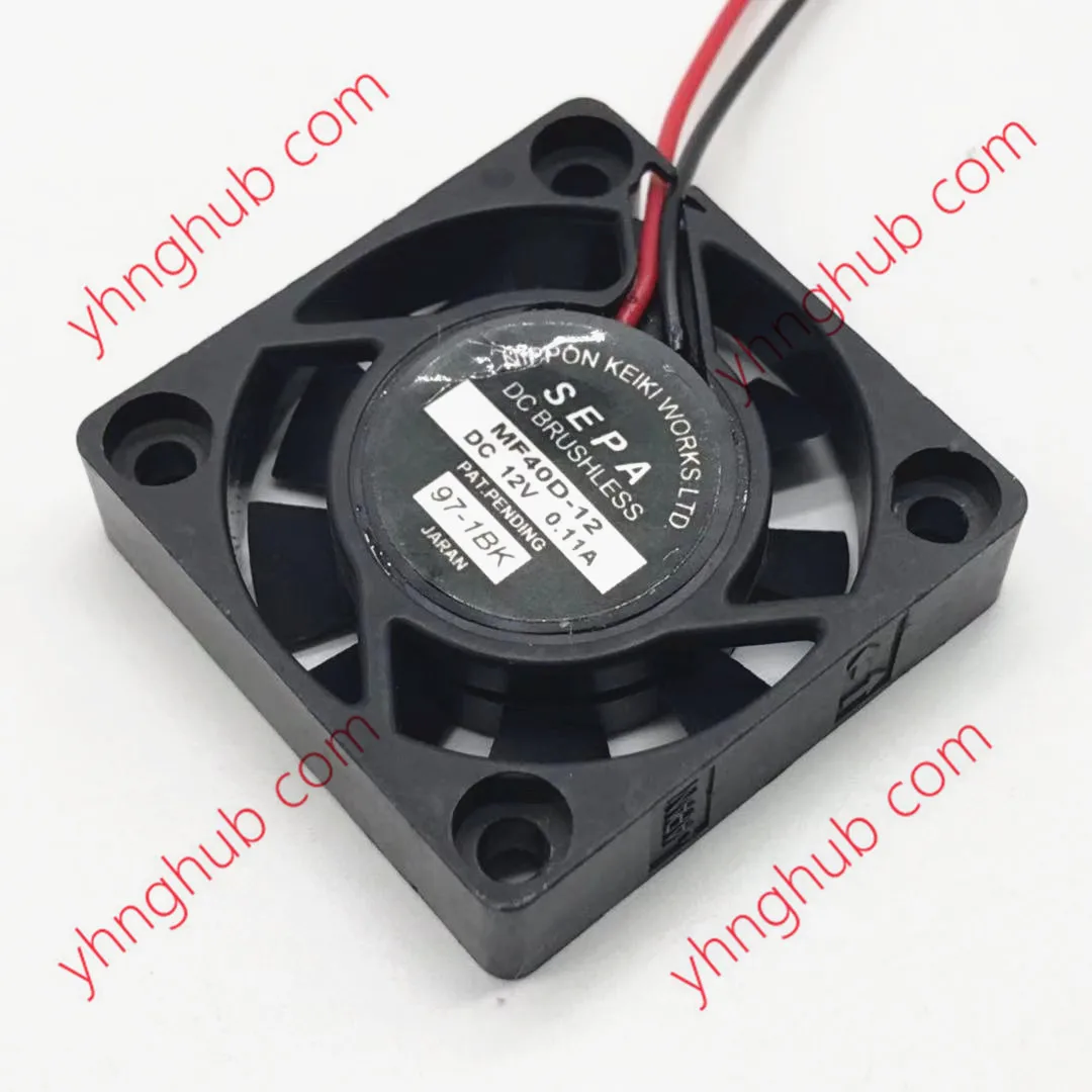 SEPA MF40D-12 DC 12V 0.11A 40x40x10mm 2-Wire Server Square Fan