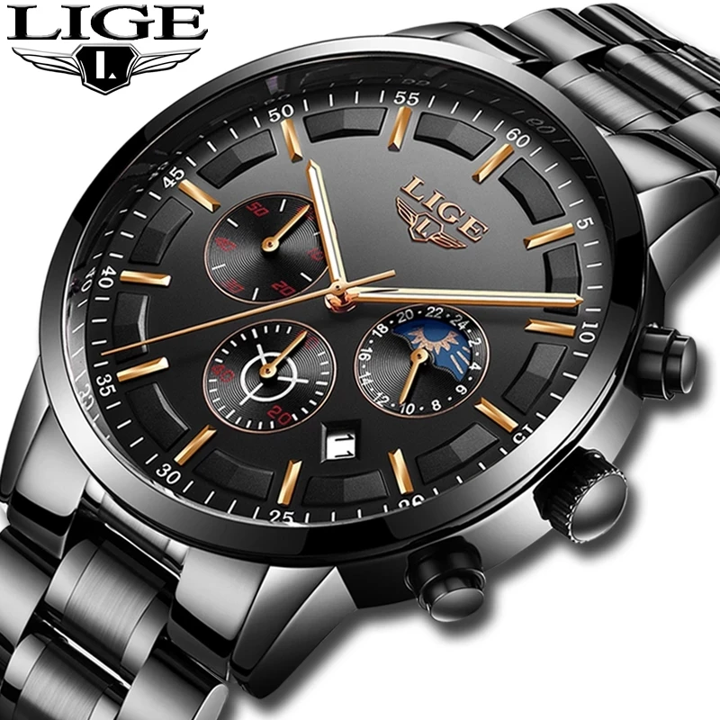 

2023 New LIGE Watches Men quartz Top Brand Analog Military Male Watches Men Sports army Watch Waterproof Relogio Masculino+Box