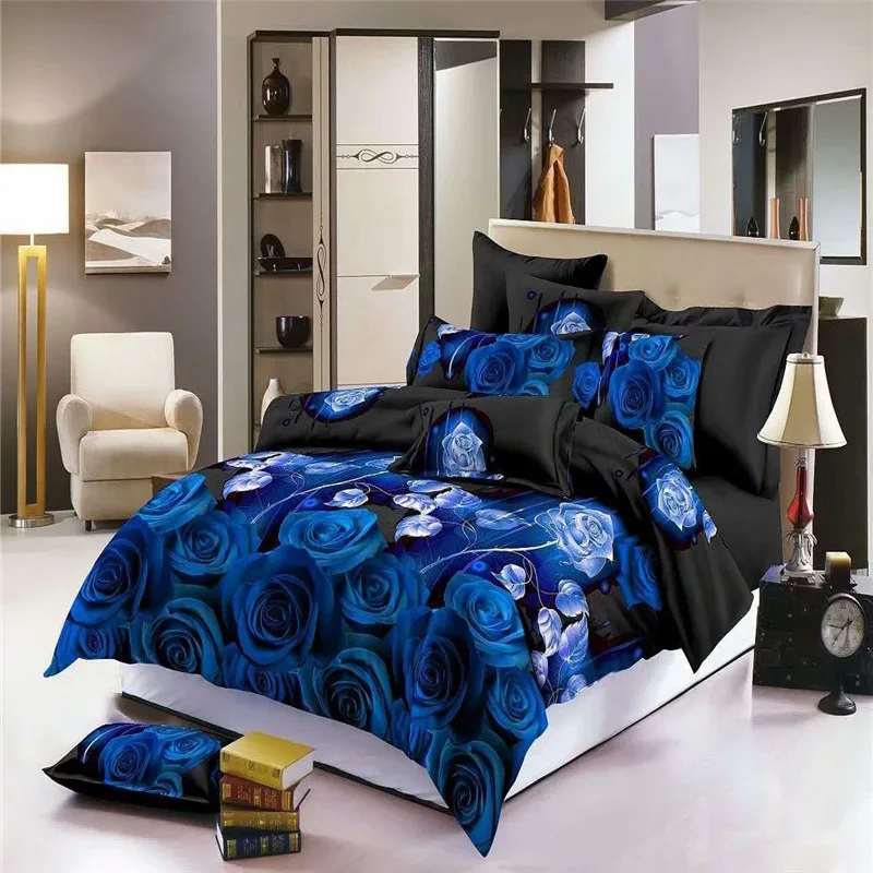 

3d flower bedding set double bed queen twin size bed linen set