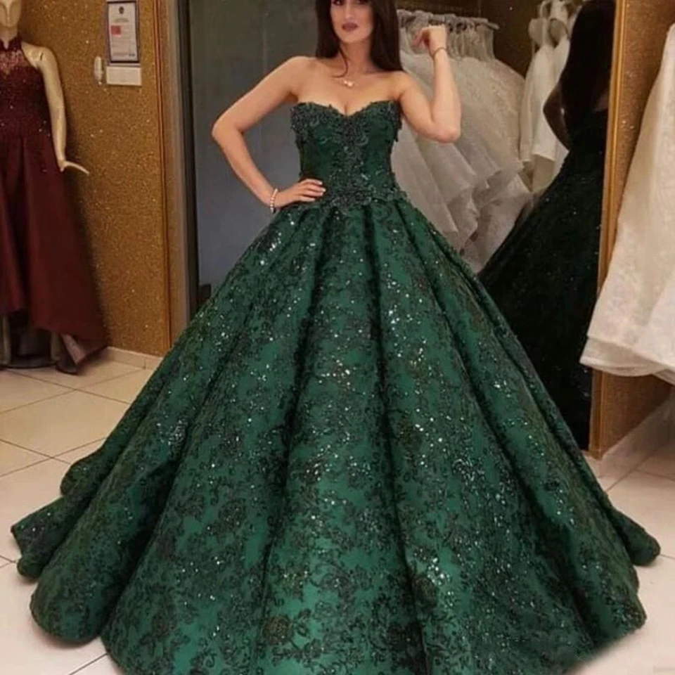 สีเขียวชุดราตรี 2024 ผู้หญิงอย่างเป็นทางการ PARTY Night Vestidos De Gala Elegant Luxury Appliques ลูกไม้ Graduation PROM Gowns