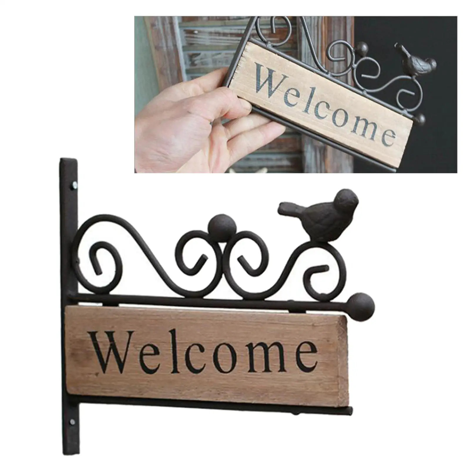 Decor Wedding Bird Wooden Sign Wood Plaque Welcome Board for Wedding Home Party Hanging Sign