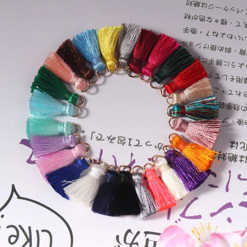 20-50Pcs Mini Silk Ring Tassel Curtain Garments Decorative Accessories DIY Earrings Necklace Jewelry Craft Tassels Fringe Trim