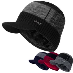 Nuovo cappello invernale caldo Unisex con tesa aggiungi berretto foderato in pelliccia etichetta sportiva addensare cappelli invernali per uomo donna cappello lavorato a maglia