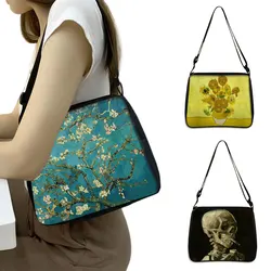 Van Gogh drukowany obraz torba na ramię kobiety torebka obraz olejny słonecznik Starr noc płótno Crossbody torby dziewczyna nieformalna torba prezent