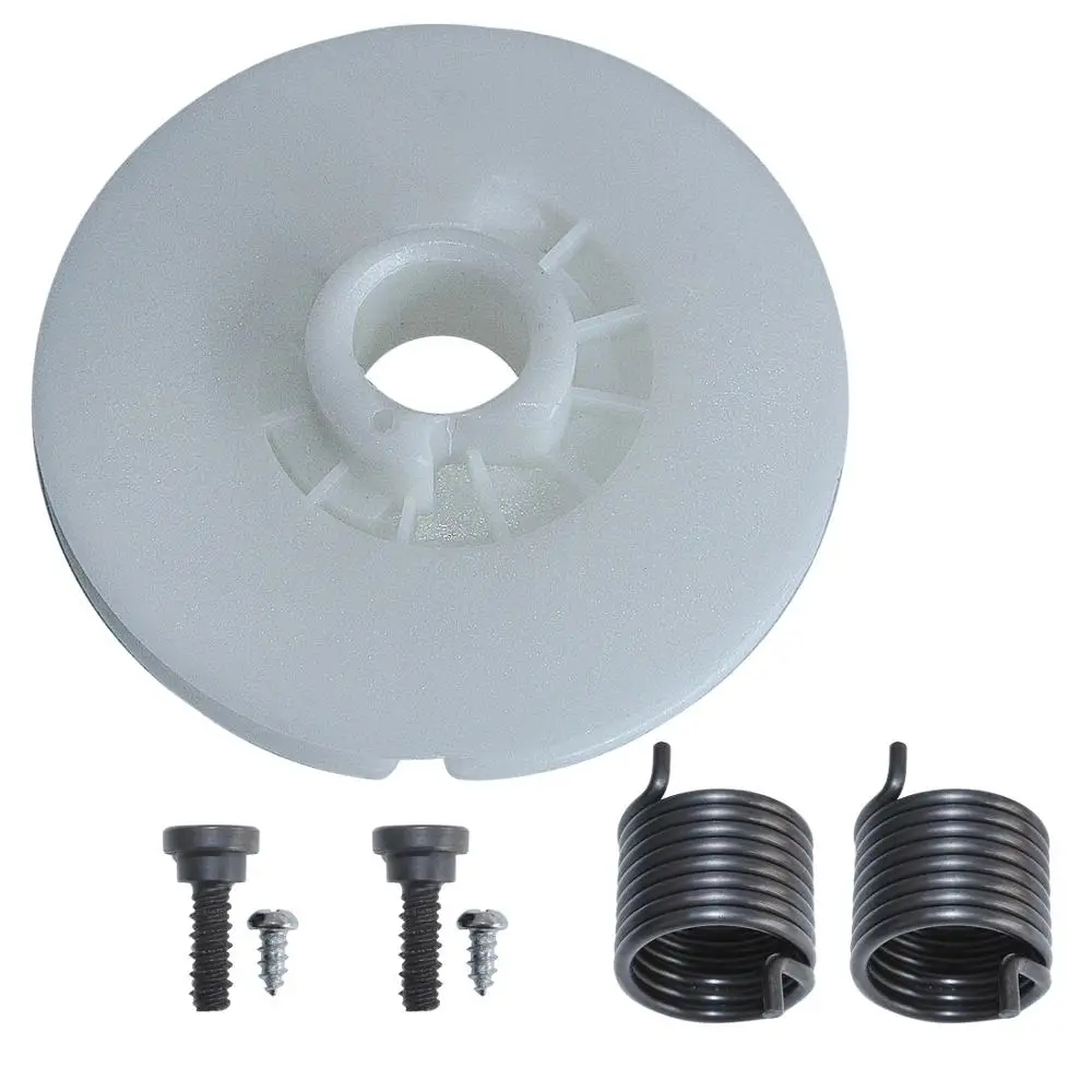 Puleggia di avviamento e Kit molla Driver per Husqvarna 340 345 350 435 440 445 450 motosega con viti sostituisce 537423201