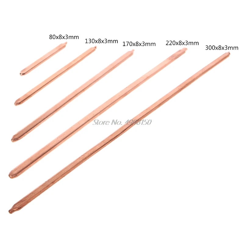 

170mm/220mm Pure Copper Tube Tubing For Computer Laptop Cooling Notebook Heat Pipe Flat or Round Dropship