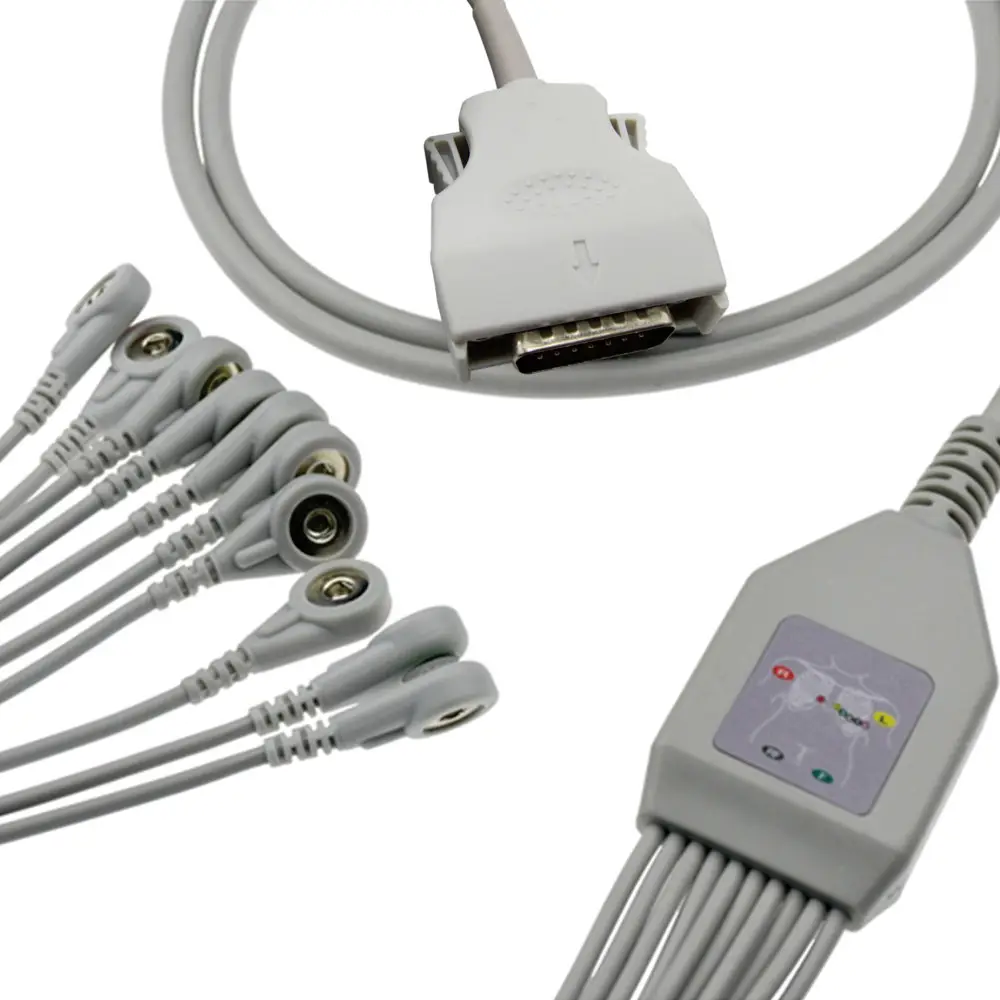 EK-14C Beliebtes EKG-Kabel mit 10 Anschlussdrähten für Shanghai Kohden für Patientenmonitor im C-Stil – Detail 3