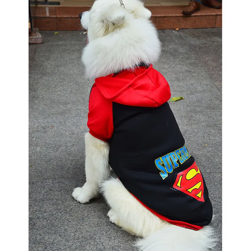 Winter Warm Dog Clothes for Large Dogs Fashion Pattern Autumn Puppy Hoodie Sweatshirt Cotton Jacket Coat Costume Pet Outfit