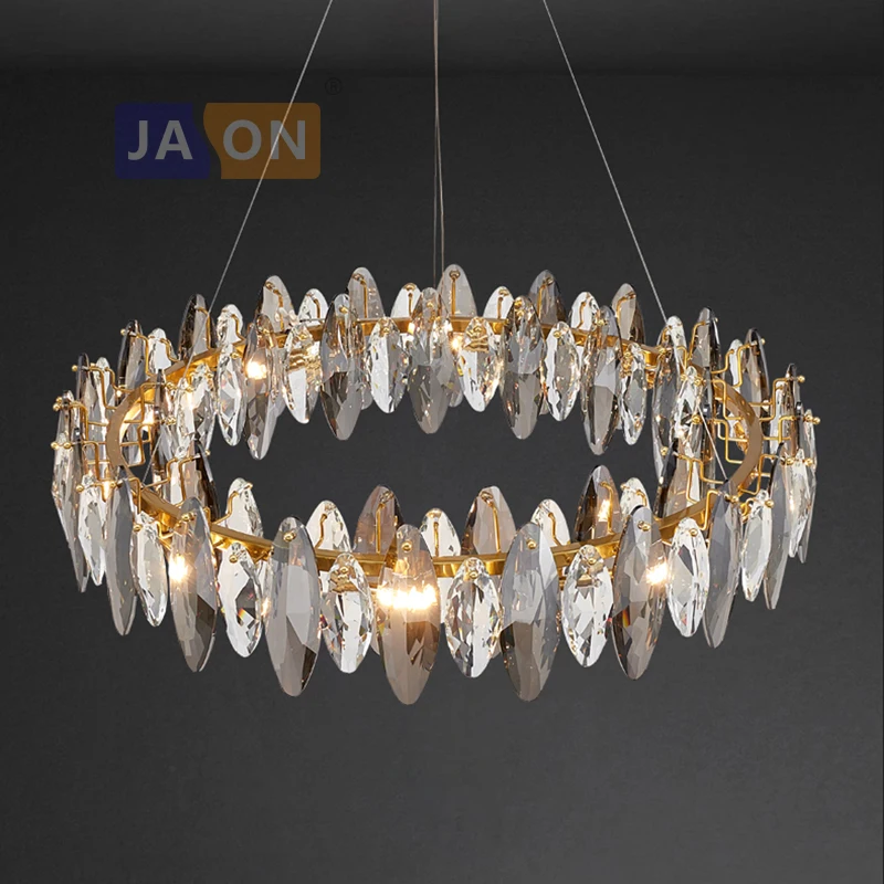 Imagem -03 - Lustre Decorativo Luminária Pendente Dourada Cromada Prateada Cristal Lustre Iluminação para Sala de Jantar