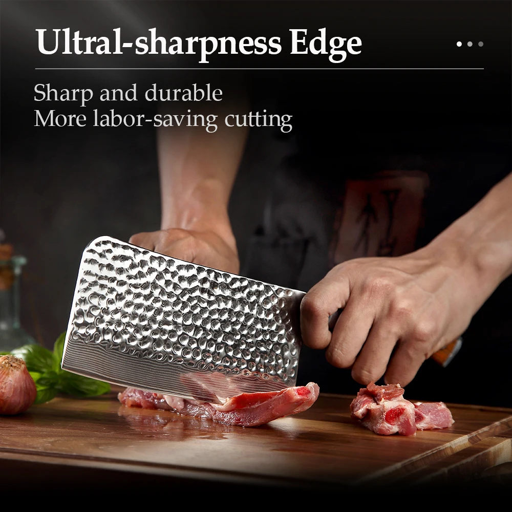 XINZUO 6.5'' Inch Chopper Bone Knife Damascus Steel Kitchen Knife Brand Butchers Cleaver Knives Comfortable Handle