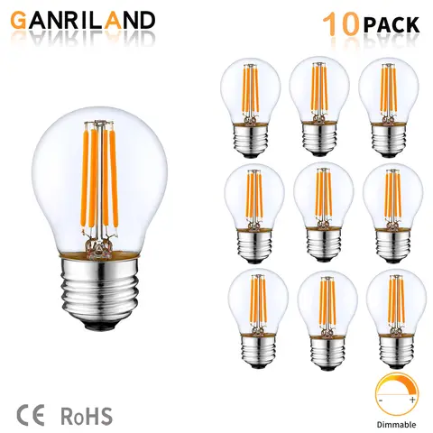GANRILAND LED 글로브 전구 G45 4W E27 2700K 6000K 빈티지 에디슨 디 밍이 가능한 Led 필 라 멘 트 전구 정원 문자열 펜 던 트 조명