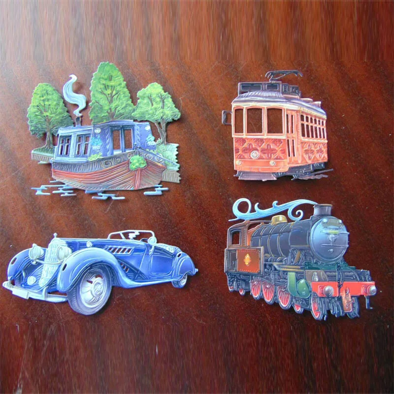 Steam Train Metal Cutting Dies Bus Tram Vintage Car Roadster Stencils For DIY Scrapbooking Decor Embossing Handcraft 2019 Die